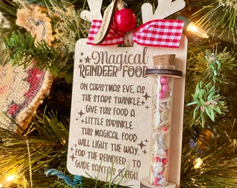 Magical Reindeer Food, Personalized Ornament for Kids, Christmas Eve Gift, Christmas Eve Box Filler, Christmas Traditions,Gift Idea for Kids