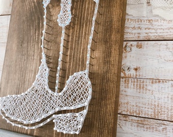 Cowgirl Boot String Art, Cowgirl Nursery, Western Nursery Decor, Costal Cowgirl Art, Country Nursery Decor, Western Decor, Cowgirl Gift