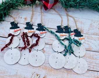 Snowman Ornament Gift, Ornament Exchange, Christmas Snowman Ornament, Christmas Tree Ornament, Wood Ornament, Gift for Coworker, Friend Gift