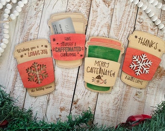 Personalized Coffee Gift Card Holder, Holiday Gift Card Holder, Teacher Gift, Friend Gift, Coffee Lover Gift, Christmas Gift Card Holder