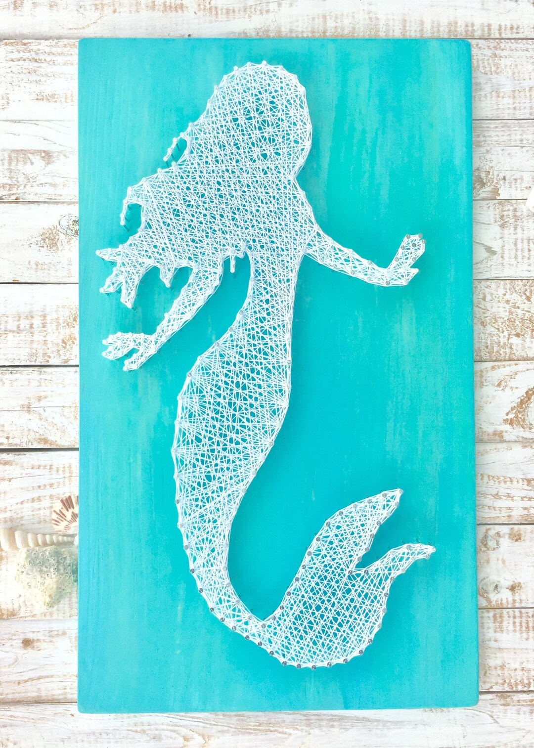 Large Mermaid String Art, Mermaid Decor, Mermaid Wall Art, Costal Decor ...