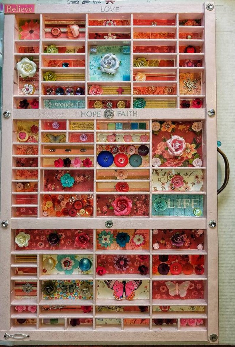 Decorated Shadowbox Printer S Drawer Printer S Tray Etsy