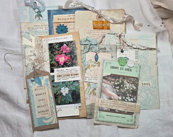 Junk Journal Ephemera Folio, Embellished Papers, Handmade Journal Kit ...