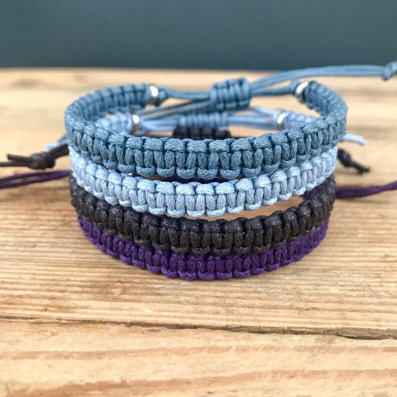 Mens Black Chunky Friendship Bracelet Boyfriend Gift Knotted Etsy