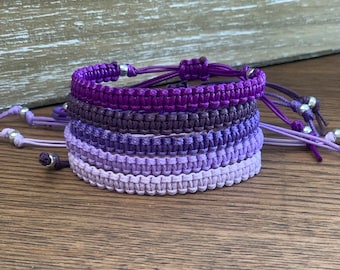 Waterproof Surf Bracelet, BFF, Woven Simple Friendship Bracelet, square knot, stainless steel beads, fully waterproof