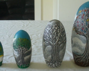 Handpainted Seasonal Wooden Egg