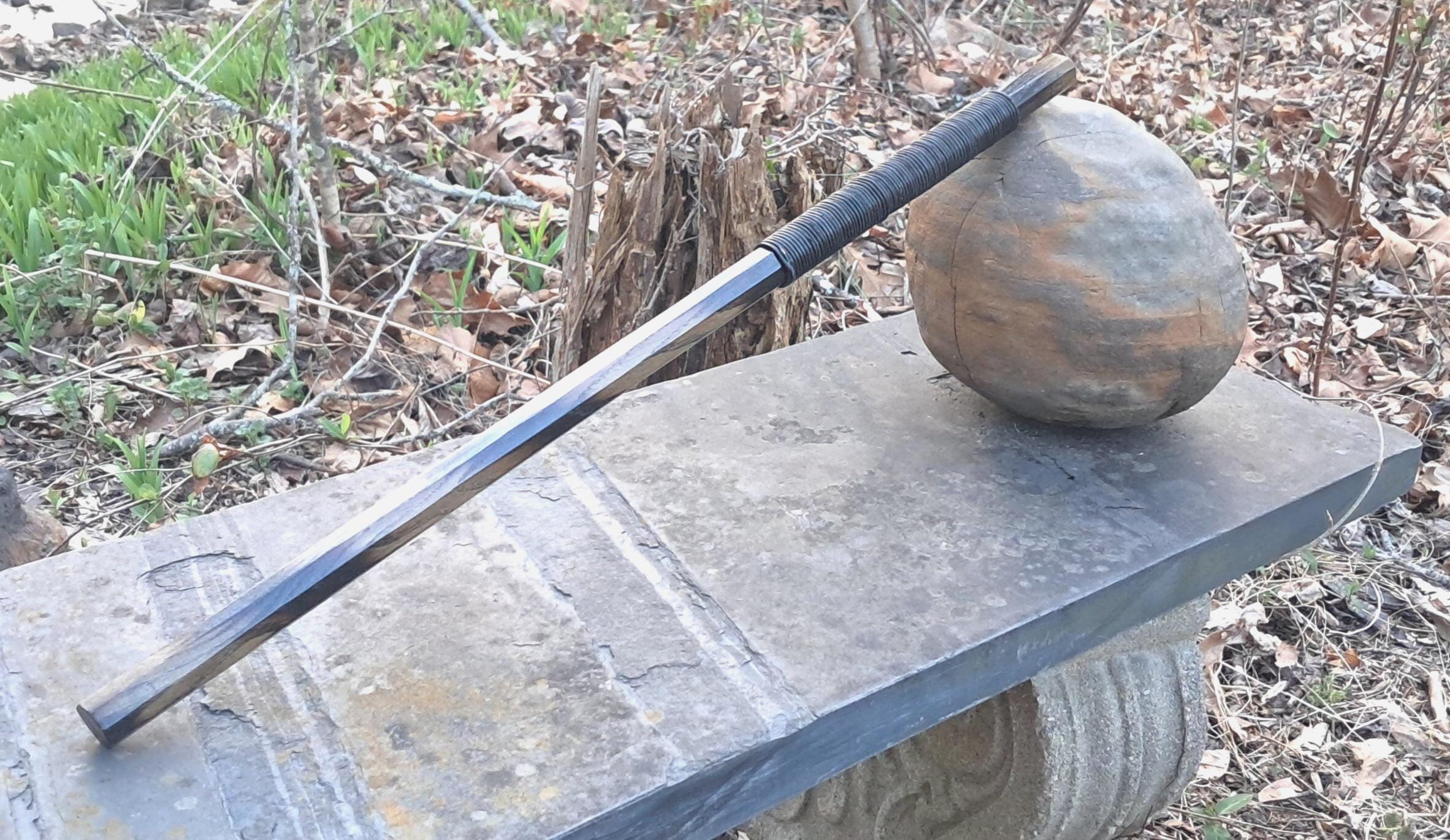 Oak Escrima Stick (Black Leather cord)