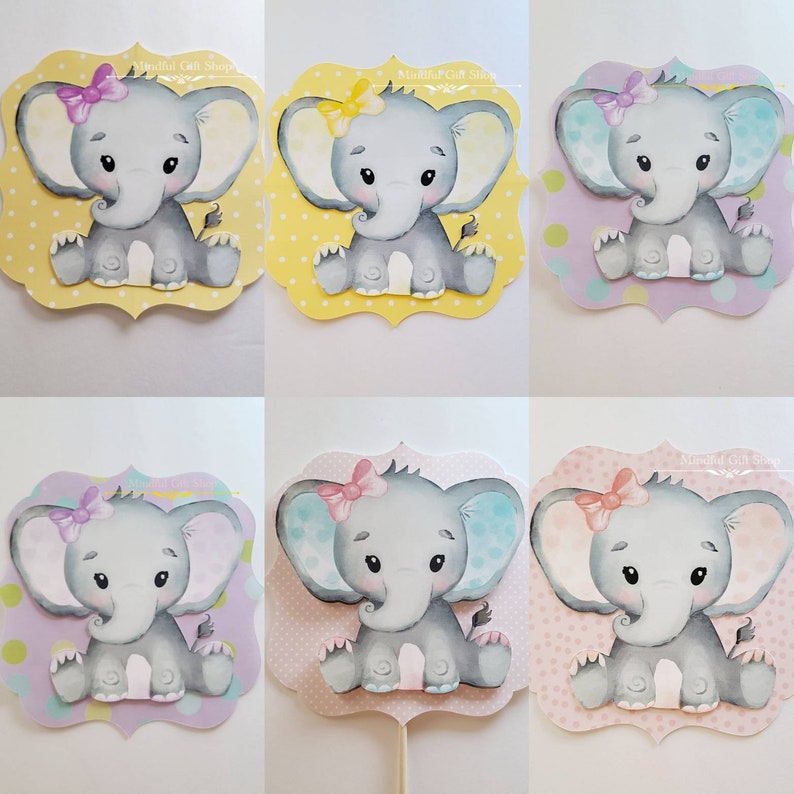 its a girl elephant elephant theme Set of 3 Baby elephant centerpieces pink elephant props baby elephant centerpieces baby girl shower