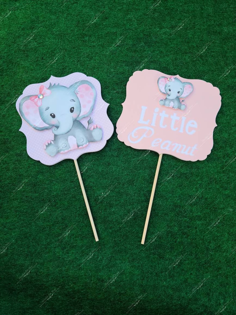its a girl elephant elephant theme Set of 3 Baby elephant centerpieces pink elephant props baby elephant centerpieces baby girl shower