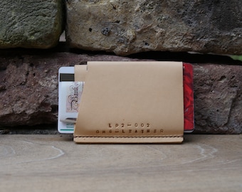 LOOP2 · Lederen dubbele pocket zakelijke debetkaarthouder · Uniek · Op bestelling gemaakt · Mens Handgemaakte Portemonnee · Gift · Slanke compacte kaarthouder