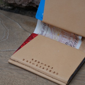 LOOP5 · Porta carte a portafoglio in pelle a doppia tasca doppia bifold · Su ordinazione · Portafoglio uomo fatto a mano · Regalo · Porta carte sottile e compatto