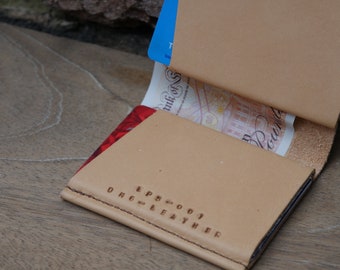 LOOP5 · leren portemonnee kaarthouder met dubbele zak · Made to order · Handgemaakte herenportemonnee · Cadeau · Slanke compacte kaarthouder