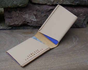 LOOP3 · Lederen Dubbele Pocket Bifold Business Debit Card Houder · Uniek · Mens Handgemaakte Portemonnee · Gift · Slanke compacte kaarthouder