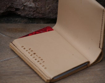 LOOP4 · Bifold Single Pocket Wallet Lederen Kaarthouder · Uniek · Op bestelling gemaakt · Heren Handgemaakte Portemonnee · Cadeau · Slanke compacte kaarthouder