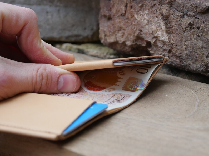 LOOP5 \u00b7 Bifold Double Pocket Leather Wallet Card Holder \u00b7 Made to Order \u00b7 Mens Handmade Wallet \u00b7 Gift \u00b7 Slim Compact Cardholder
