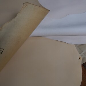 May include: Close-up of two pieces of beige leather with the text "101" and "ISO" printed on them.