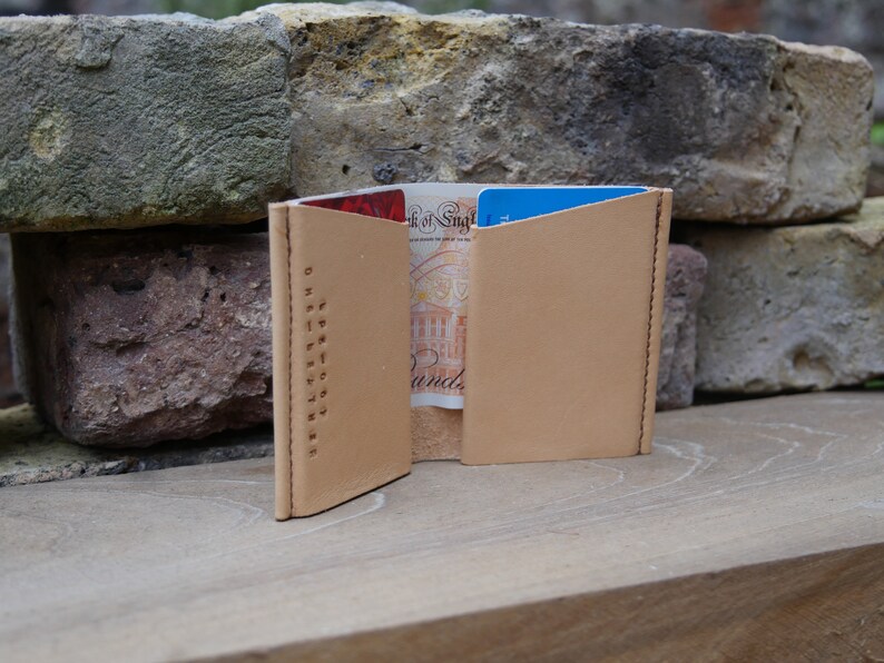 LOOP5 \u00b7 Bifold Double Pocket Leather Wallet Card Holder \u00b7 Made to Order \u00b7 Mens Handmade Wallet \u00b7 Gift \u00b7 Slim Compact Cardholder