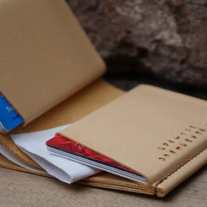LOOP6 · Classic Bifold Double Pocket Wallet Porta carte in pelle · Su ordinazione · Portafoglio uomo fatto a mano · Regalo · Supporto per carta compatto sottile