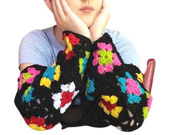 Cottagecore Granny Square Crochet Arm Warmers