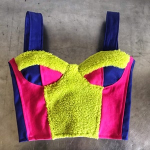 S-M Neon Bustier Cropped Top