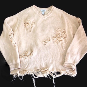 Woman Torn Sweater Etsy