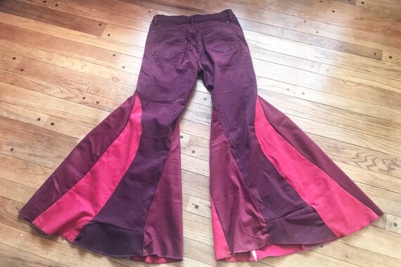 SM. Pantalones de campana a rayas burdeos degradados Etsy Espana