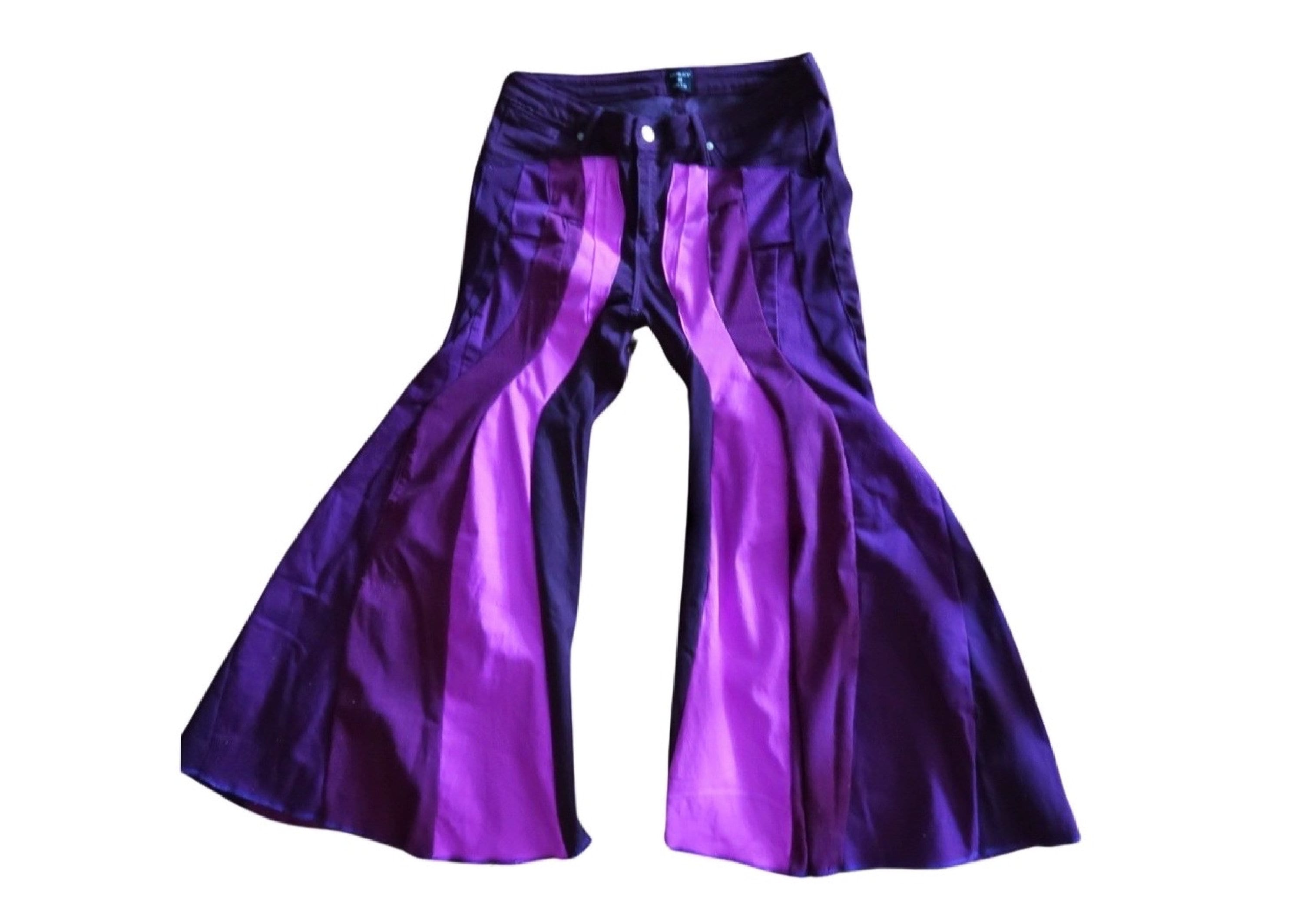 Lg. Purple Striped Bell Bottoms - Etsy