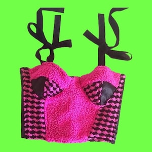M-L One of a Kind Textured Knit Bustier Cropped Top