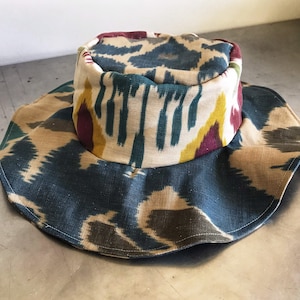 Ikat Wide Brim Floppy Hat