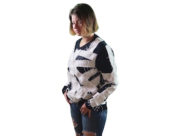 Mummy Bandage V Neck Oversized Sweater