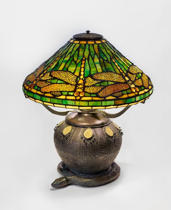 16 Dragonfly Lamp Stained Glass, Stained Glass Dragonfly Table Lamp