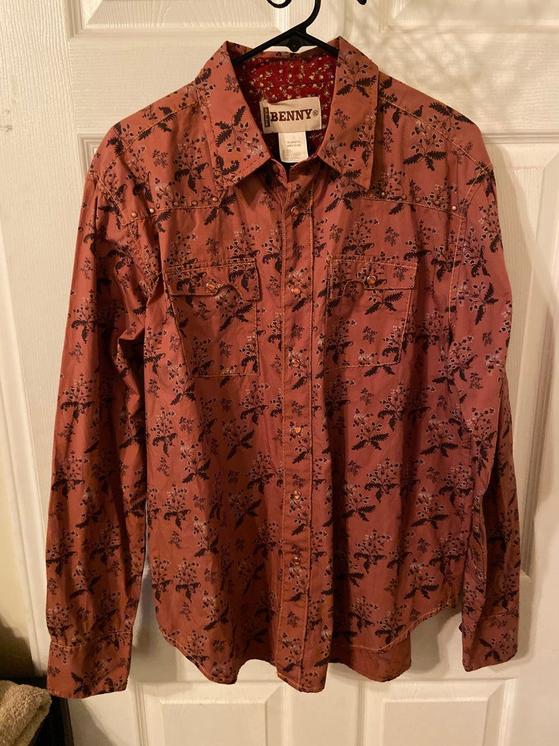 Vintage Wrangler Benny Pearl Snap Button Up Shirt Western Rodeo Size XL
