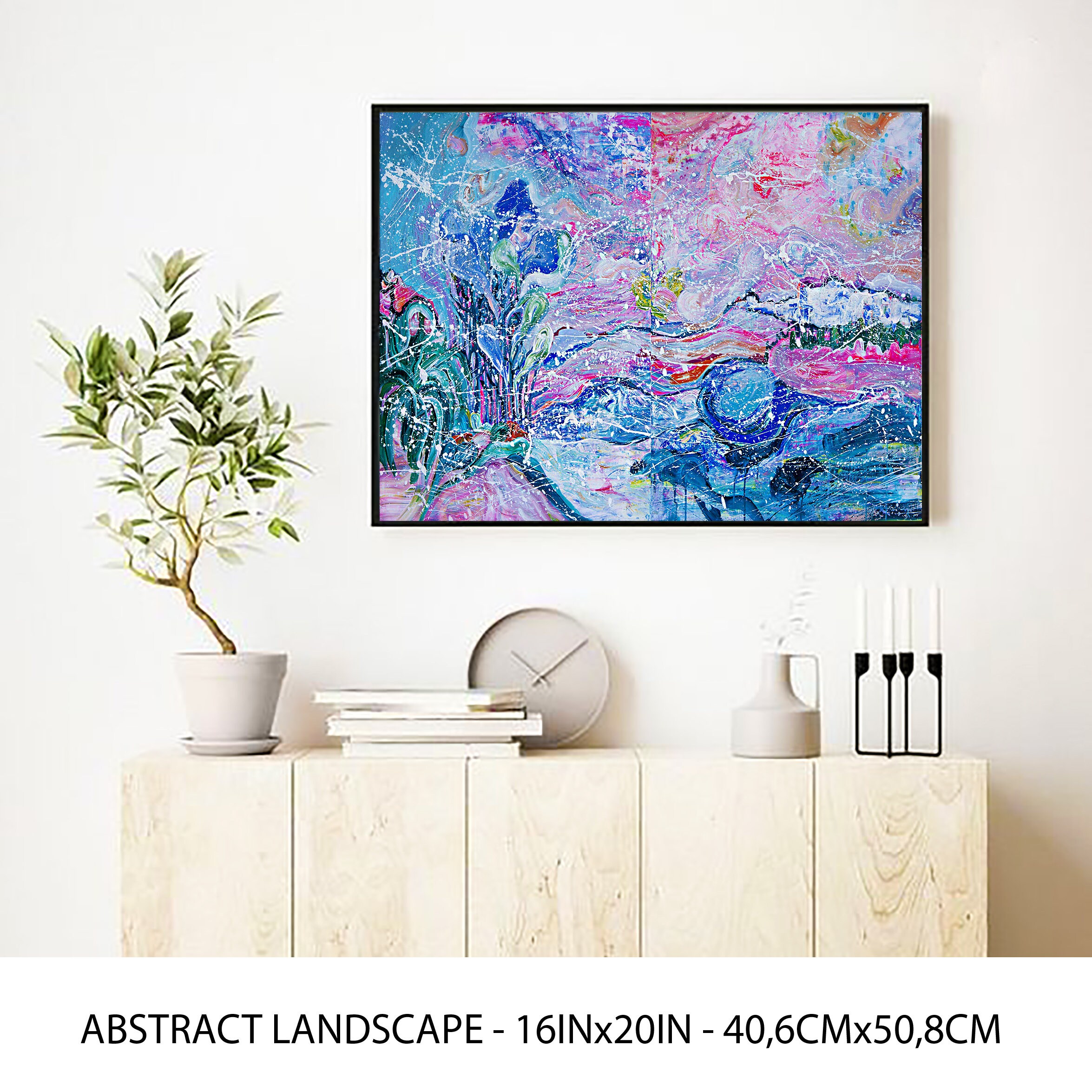 Blue Eclectic Mix Wall Art Posters Of Original Paintings Etsy