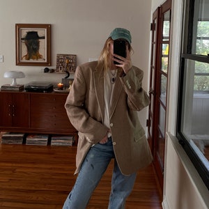 Men's tan shop blazer with jeans