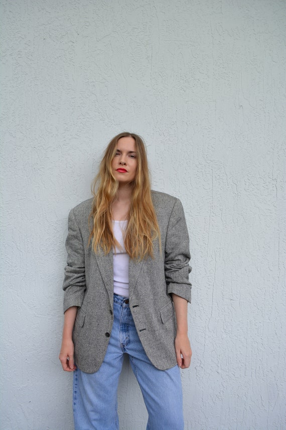 vintage blazer / vintage herringbone blazer / herr