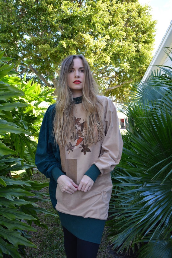 vintage 80s sweater / vintage 80s tunic / 80s swea