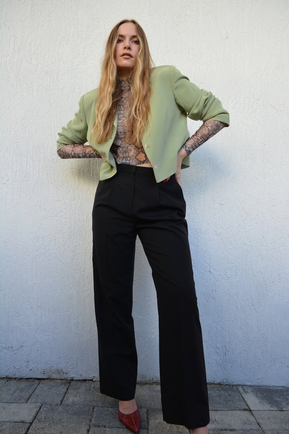 vintage black trouser / wool trouser / womens trou