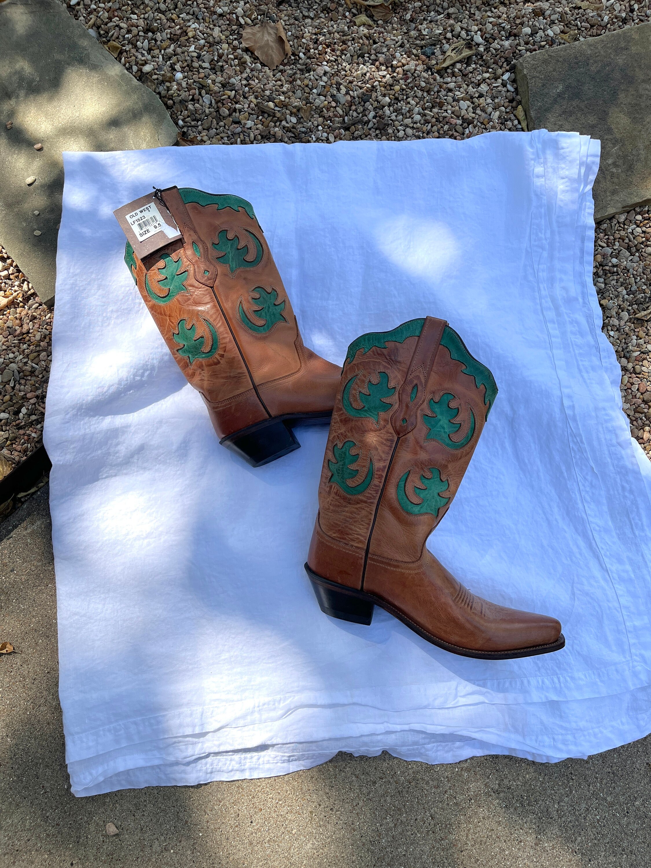 Vintage Old West Cowboy Boots / Cowboy Boots / Leather Cowboy Etsy