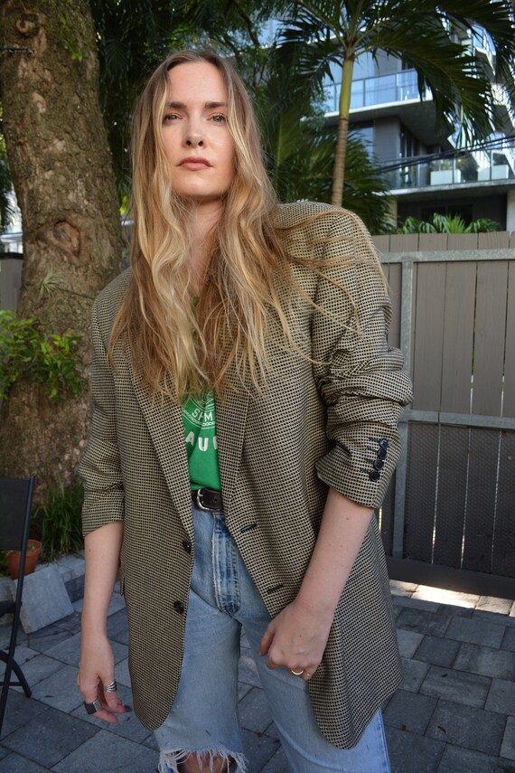 vintage wool blazer / vintage silk and wool blazer