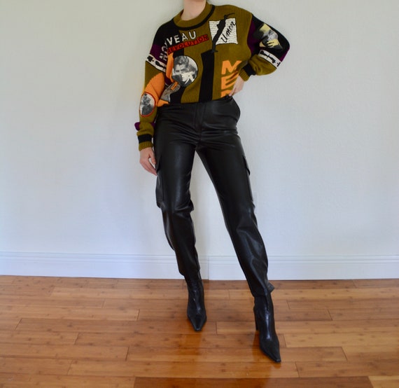 90s nouveau revolution sweater / patchwork sweater