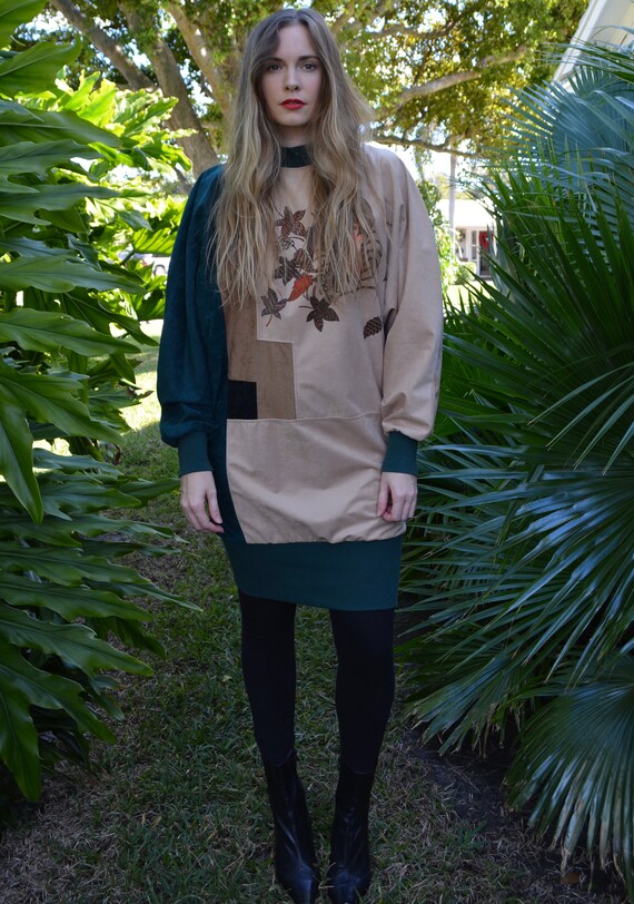 vintage 80s sweater / vintage 80s tunic / 80s swea