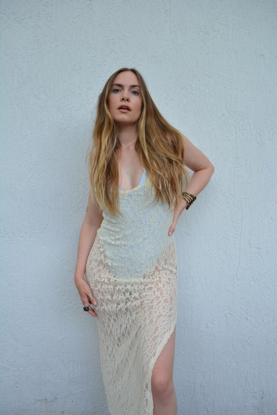 vintage victoria secret cover up / vintage lace co