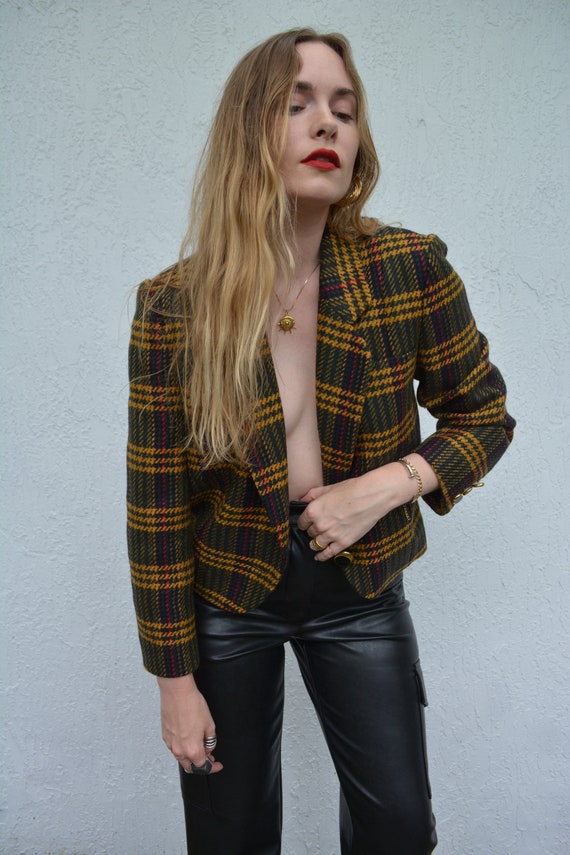 vintage cropped blazer / clueless blazer / wool ca