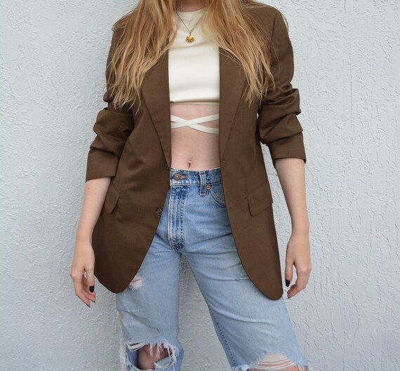 vintage brown blazer / vintage brown sportcoat / b