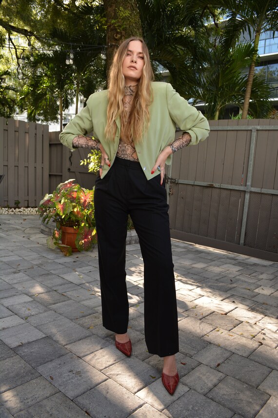 vintage black trouser / wool trouser / womens trou