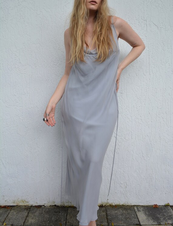 vintage silk slip dress / 90s slip dress / handmad