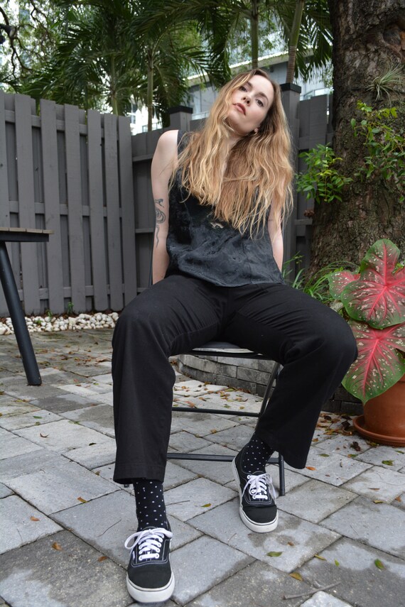 vintage black lingerie top / lingerie tank / linge