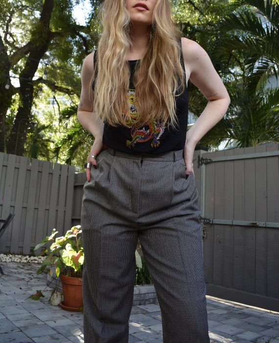 vintage houndstooth trousers / vintage trousers /