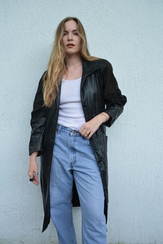 vintage leather jacket / unique leather jacket / l