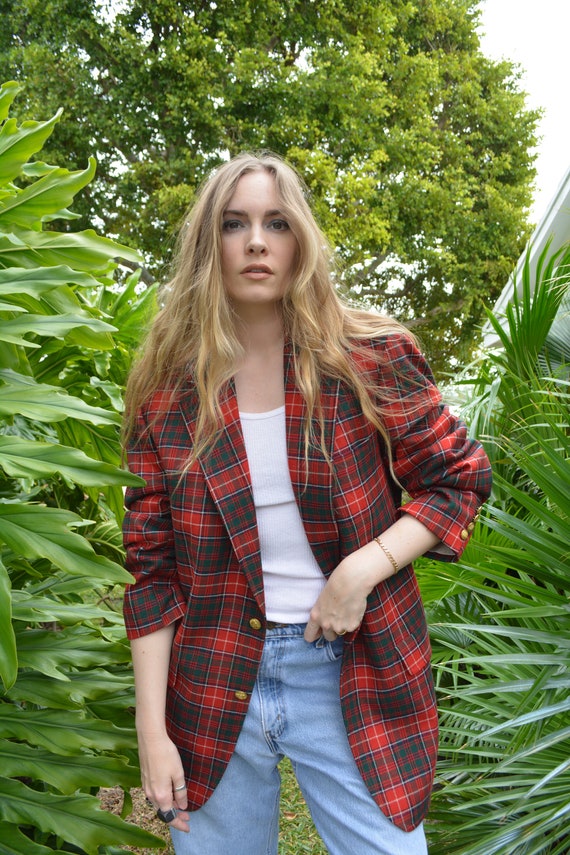 vintage tartan plaid blazer / tartan plaid sportco